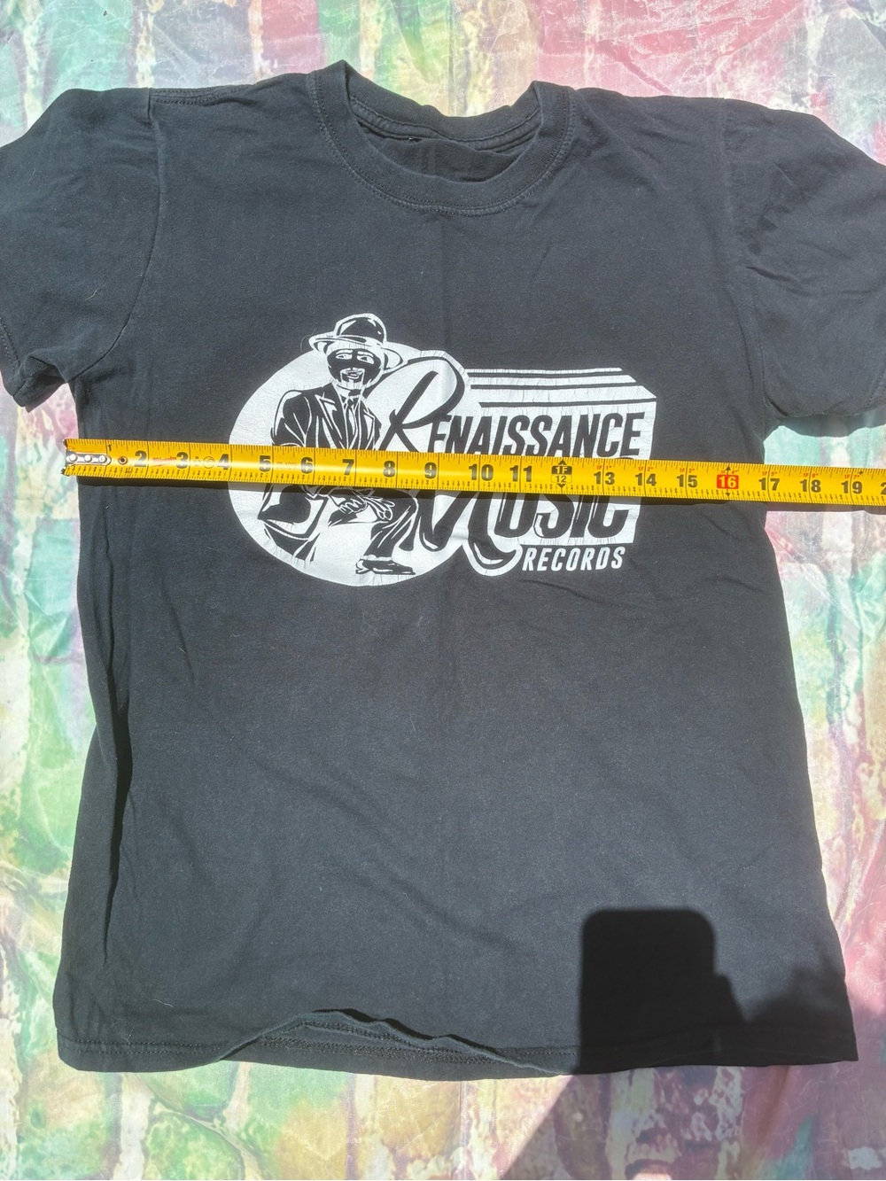 Vintage Retro Renaissance Music Records Black Logo Tee